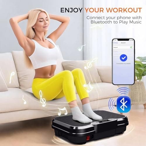 Vibration Plate Exercise Machine, 250 Speeds Home Fitness Vibrating Plate for Lymphatic Drainage, Vibration Plate 400 Lbs Capacity, Vibrating Plates for Weight Loss, Workout Equipment for Women Men