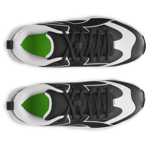 Under Armour Boys' Leadof Icon Low RM JR Baseball Cleats, (001) Black/Black/White, 1, US