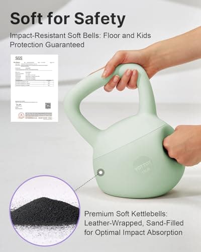 YOTTOY Soft Kettlebell,Kettlebell Anti-Slip Grip Weight for Home Workouts, Kettlebells Set Strength and Safety Guaranteed (20LB-Green)