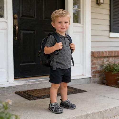 FEETCITY Baby First Walking Shoes Boys Girls Toddler Sneakers Anti-Slip Newborn Crib Shoes Dark Grey