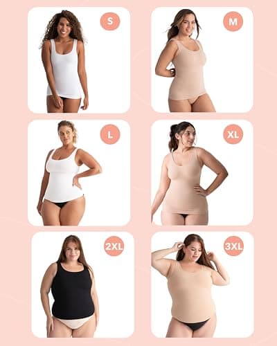 SHAPERMINT Womens Tops - Scoop Neck Cami Body Shaper for Women, Shapewear Tummy Control, Camisole Tank Tops for Women