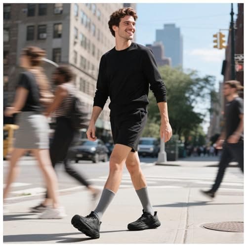 ALLSWIFIT Men's Slip On Walking Shoes Hands-Free Cushion Running Tennis ActiveSolid Non-Slip Comfortable Workout Gym Athletic Fashion Sneakers,Size 11,Black,AMUMRS2512