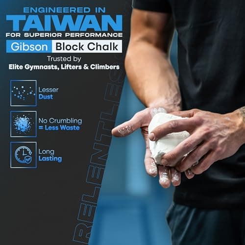 Gibson Athletic Gymnastic Powder Chalk Block, Premium Taiwan Gymnastics Chalk Blocks, Pack of 8 Chalk Blocks, Magnesium Carbonate, Weightlifting, Rock Climbing Powder Chalk, 1Lb (8 Blocks x 2oz)