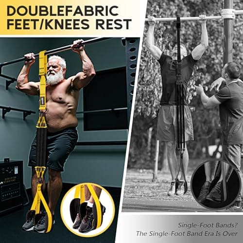 HOXWC Pull Up Assistance Bands, Adjustable Heavy Duty Resistance Band for Pull Up, 3 Pull Up Bands, Comfortable Fabric Feet/Knee Rest, Assistance Bands for Pull-Up, Home Fitness, Body Stretching