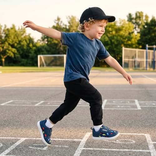 Toddler Wide Toe Box Shoes:Boys Barefoot Shoes,Baby First Walking Shoes Kids Running Tennis Sneakers, Casual Canvas Preschool Flat Non Slip Comfortable Lightweight Outdoor Navy Toddler Size 6