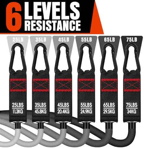 Heavy Resistance Bands for Working Out, 300LBS Exercise Bands with Handles, Workout Bands for Men, Weight Fitness Bands Set for Muscle Training, Strength, Slim, Yoga, Home Gym Equipment