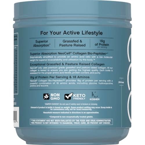 NeoCell Collagen Peptides Powder | 22oz | Super Hair, Skin, and Nails | Superior Absorption | Grassfed Protein Supplement | Advanced with 18 Essential Amino Acids