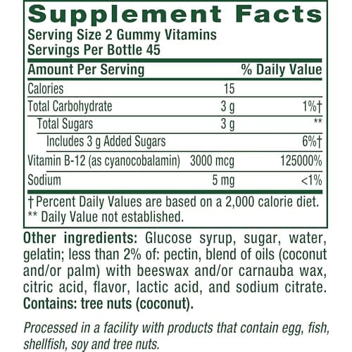 vitafusion Extra Strength Vitamin B12 Gummies, Supports Energy Metabolism and Nervous System Health Support, Gummy Vitamin Supplement for Women and Men, Cherry Flavor, 45 Day Supply, 90 Count