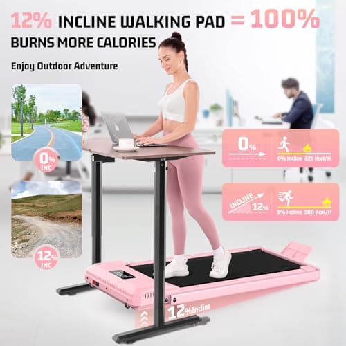 FUNMILY Foldable Walking Pad with Handle Bar, 4 in 1 Under Desk Treadmill, 2026Upgraded Smart Folding Treadmill for Home/Office, Ultra-Quiet