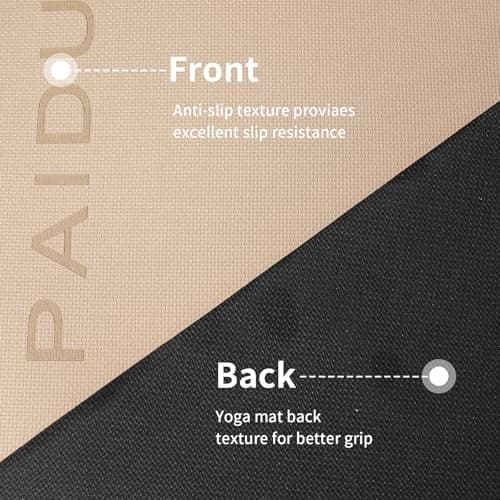PAIDU Yoga Mat Non Slip Anti-tear,extra thick-2/5 inch（10MM）High Resiliency Professional POE Yoga Mats for Women Men Kids,72"x24"inch,Workout, Yoga, Pilates and Floor Exercise, with Carrier Strap