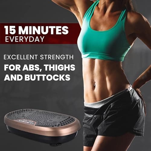 EILISON FitMaxx 3D XL Vibration Plate Exercise Machine - Whole Body Workout Vibration Platform w/Loop Bands - Lymphatic Drainage Machine for Weight Loss, Shaping, Recovery (Fitpro Brown)