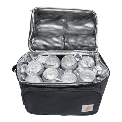 Carhartt Camping Cooler, Worksite Lunchbox, Soft Shell Lunch Bag for Construction Sites, Work and Everyday Use, Black