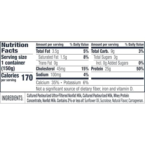Ratio Yogurt Protein Cultured Dairy Snack, Vanilla, 25g Protein, 5.3 OZ