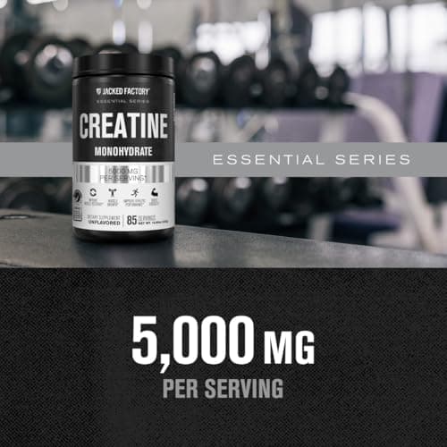 Jacked Factory Creatine Monohydrate Powder 425g - 5g Daily Creatine Supplement for Men and Women, Vegan-Friendly, Third-Party Tested - 85 Servings, Unflavored