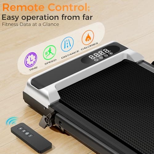 Walking Pad Treadmill with 8% Incline for Home Office,3.0HP Low Noise Portable Folding Under Desk Treadmill with Remote Control,Jogging Running Machine,350 Lbs Capacity,LED Display,Handle Bar