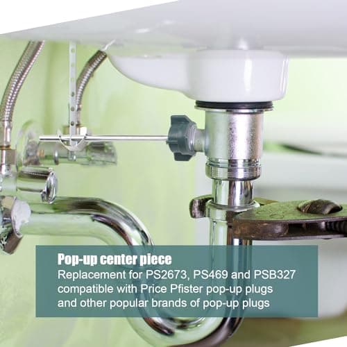 Lavatory Pop Up Center Piece Assembly, Sink Ball/Pivot Rod Replacement Parts Bathroom Sink Drain Repair Kit Compatible with Price Pfister Pop Up Stopper and Other Popular Brands Replacement for PS2673