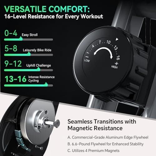 Foldable Exercise Bike Stationary Bikes for Home, 5 IN 1 Indoor Workout Bike, with 16-Level Quiet Magnetic Resistance, 6.6 LBS Flywheel and 300LBS Capacity, 2025 Designed 817 X-bike