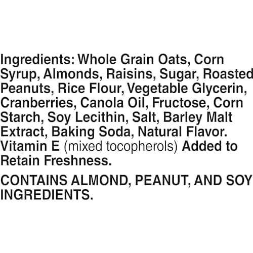 Nature Valley Chewy Fruit & Nut Trail Mix Granola Bars, Almond Raisin & Cranberry with Whole Grain Oats, No Artificial Flavors or Colors, No High Fructose Corn Syrup, On-the-Go Snack, 15 Bars 18 oz
