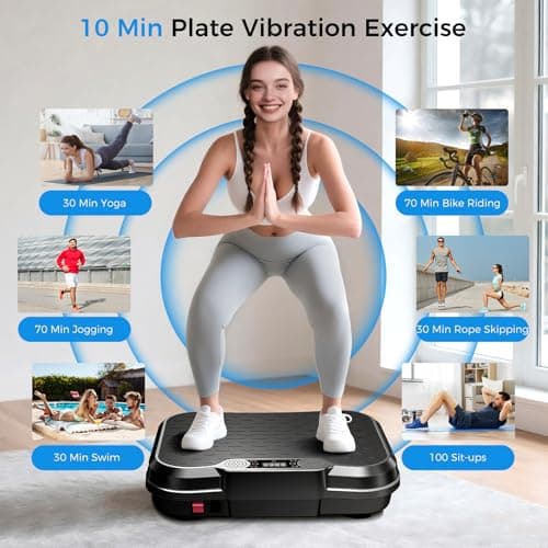 AoraPulse Vibration Plate Exercise Machine, Vibration Plate for Lymphatic Drainage Weight Loss, 400 Lbs Capacity Full Body Workout Vibrate Fitness Platform for Home Women Men