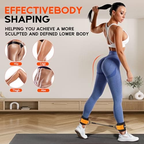 HPYGN Ankle Resistance Bands with Cuffs, Ankle Bands for Working Out, Resistance Bands for Leg Butt Training Exercise Equipment for Kickbacks Hip Gluteus Training, Ankle Strap with Exercise Bands