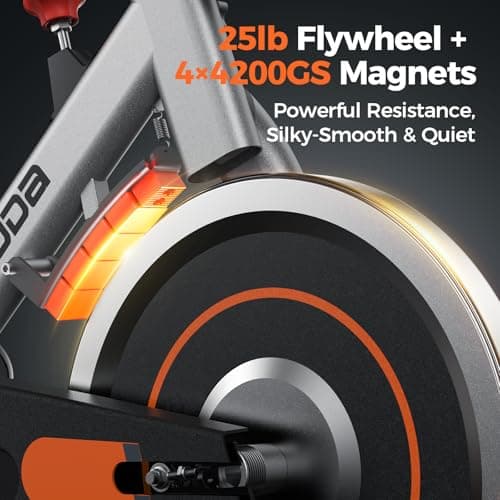 YOSUDA Exercise Bike, Brake Pad Stationary Bike for Home with Exclusive App, Magnetic Indoor Cycling Bike with 300 lb Weight Capacity, Low Noise, Tablet Holder and Fitness Courses for Weight Loss - Magnetic-Black
