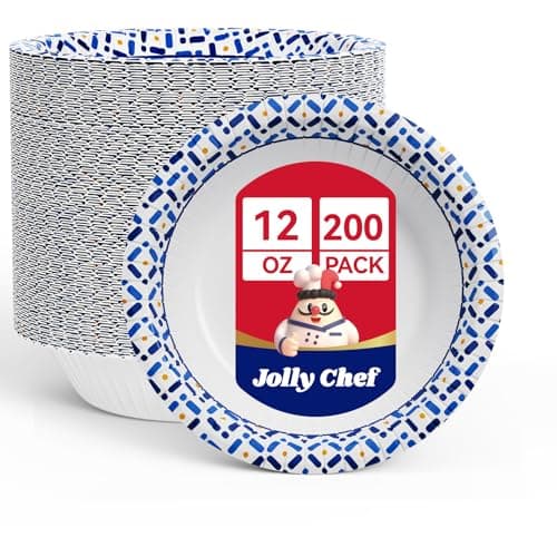 JOLLY CHEF Paper Bowls Review: 200-Count 12 oz Soak-Proof Party Bowls Tested