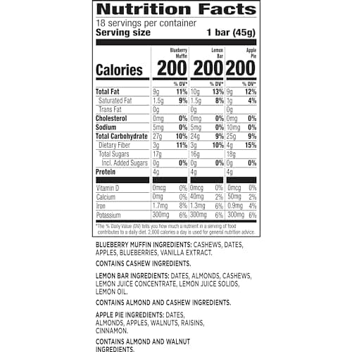 Larabar Fruit Lovers Variety Pack, Gluten Free and Vegan, 28.8 oz, 18 Ct