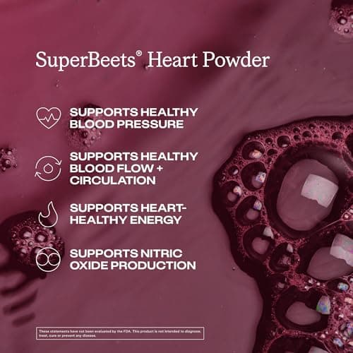 Humann SuperBeets Beet Root Powder - Non-GMO Beetroot Superfood - Nitric Oxide Supplement for Heart Health, Circulation & Blood Pressure Support - Black Cherry, 30 Servings
