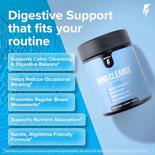 InnoSupps Inno Cleanse 14 Day Colon & Detox Flush, Waist Trimming Complex, Gut Cleanse, Digestive System Support, Stool Softener & Reduced Bloating & Occasional Constipation Relief