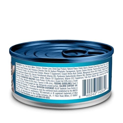 Blue Buffalo Tastefuls Flaked Wet Cat Food, Made with Natural Ingredients, Tuna, 3-oz Cans (24 Count)