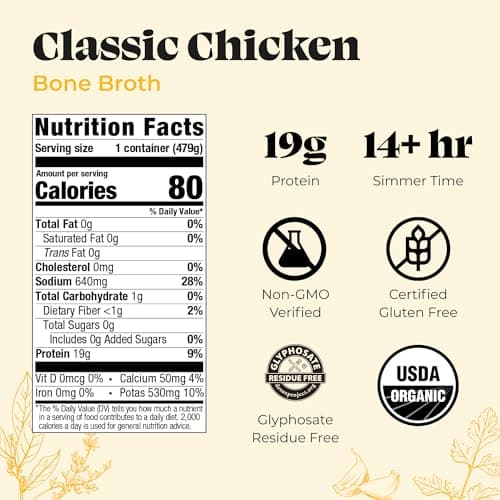 Kettle & Fire, Bone Broth, Chicken, 16.9 Oz