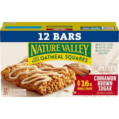 Nature Valley Soft Baked Oatmeal Squares, Cinnamon Brown Sugar, 12 Bars, 14.88 oz