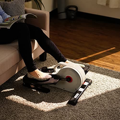 Sunny Health & Fitness Sitting Under Desk Pedal Exerciser, Portable Training Machine for Senior Exercise, Home Workout Elliptical & Bike - SF-E3872