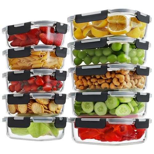 HOMBERKING 10 Pack Glass Meal Prep Containers Review – 2025