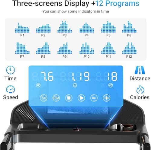 18% Incline Treadmills for Home Small, 3.0HP Foldable Walking Pad Treadmill with 3 LED Displays, Portable Treadmill Up to 400LBS Capacity, 7.5MHP