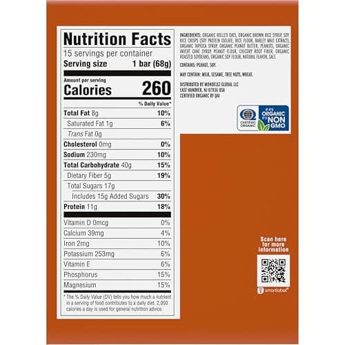 CLIF BAR - Energy Protein Bars - Crunchy Peanut Butter - Made with Organic Oats - Energy Bars - Non-GMO - (15 Pack)