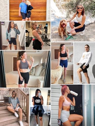baleaf Biker Shorts for Women Workout Yoga Gym Spandex Running Volleyball Tummy Control Compression with Pockets 8" Black L