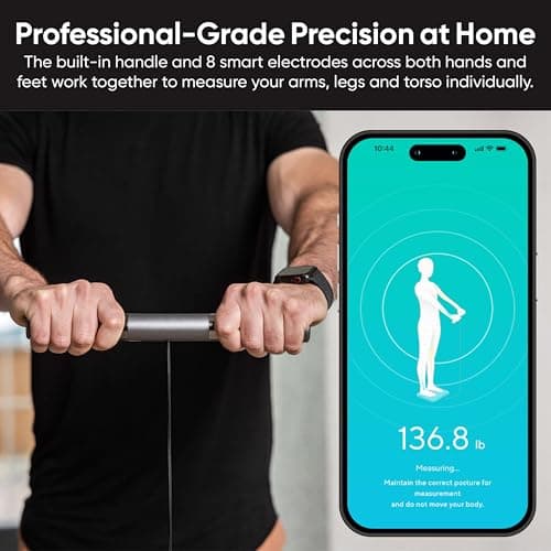 Wyze Smart Scale Ultra BodyScan with Handle – Wi-Fi & Bluetooth Body Composition Scale for Weight, BMI, Body Fat, Muscle Mass, and Segmental Measurement, 400 lbs, Black