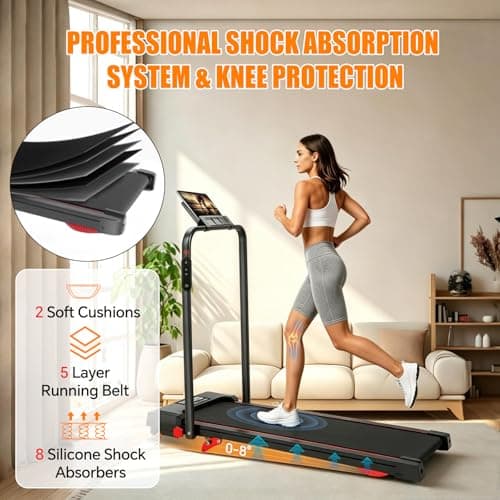 Joxir Walking Pad Treadmill with Incline & Handle Bar, Portable 7.5MPH Under Desk Treadmill for Home Office, 360 Lbs Capacity with LED Display & Remote Control