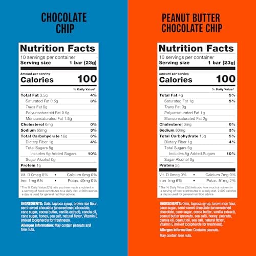 KIND Chewy Granola Bars Variety Pack, Gluten Free, Low Calorie, Healthy Snacks, Chocolate Chip, Peanut Butter Chocolate Chip, 20 Count