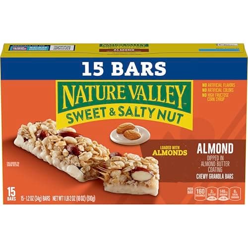 Nature Valley Sweet and Salty Nut Granola Bars, Dark Chocolate Peanut Almond, 15 Bars, 18 oz