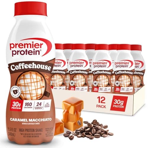 Premier Protein Coffeehouse Caramel Macchiato Shake Review – 30g Eiwit & Cafeïne
