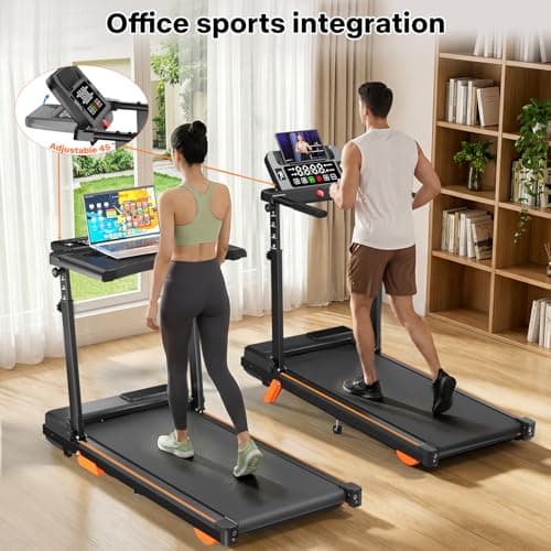 Walking Pad Treadmill with Desk Workstation, 12% Incline Treadmills for Home Office, 350lbs Capacity, 3.5H(XL)
