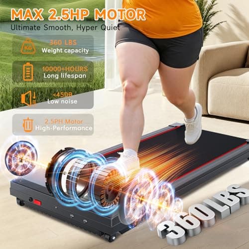 Joxir Walking Pad Treadmill with Incline & Handle Bar, Portable 7.5MPH Under Desk Treadmill for Home Office, 360 Lbs Capacity with LED Display & Remote Control