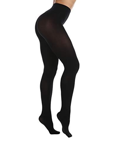EVERSWE Women's 80 Den Soft Opaque Tights, Women's Tights (Large-X-Large, Totally Black)