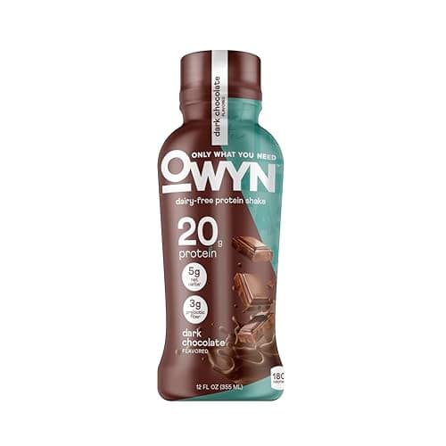 OWYN Only What You Need Plant Based Protein Shake, Dark Chocolate, 20g Vegan Protein from Organic Pumpkin seed, Flax, Pea Blend, Omega-3, Prebiotic supplements, Gluten and Soy-Free, (12 Pack)