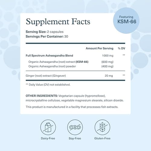 Youtheory Ashwagandha - with Organic KSM-66 Ashwagandha - Herbal Blend to Support Stress Relief & Energy Levels* - Helps Support Mood* - 60 Vegetarian Capsules (30-Day Supply)