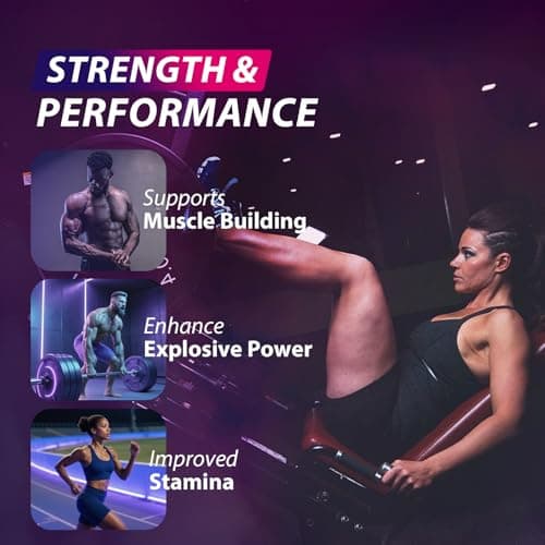 Asumtal Creatine Monohydrate Gummies Complex 8500 MG for Men & Women, Creatine Monohydrate Supplement for Muscle Growth, Strength & Energy Support, Pre Workout Gummies 120 Count Blueberry