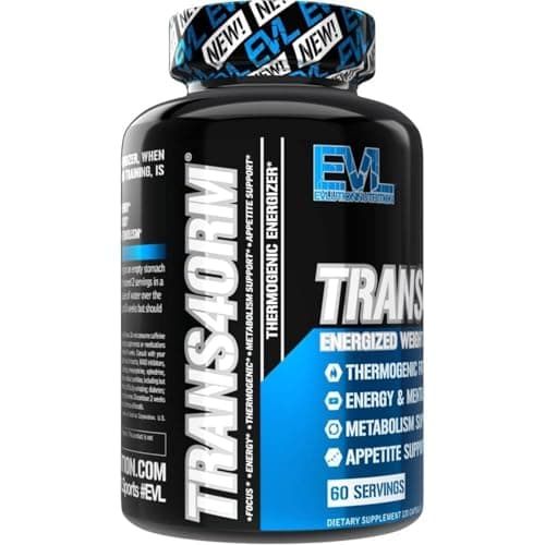 EVL Thermogenic Fat Burner Support - Fast Acting Weight Loss Energy and Appetite Support - Trans4orm Green Tea Supplement for Men and Women - 60 Servings