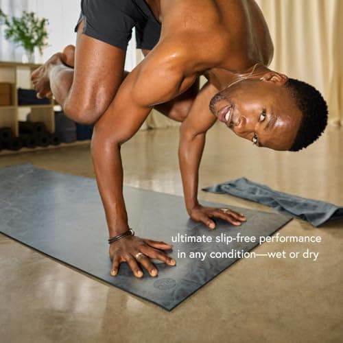 Manduka GRP Adapt Yoga Mat 71" - 5mm | Ultimate Grip | Sweat Ready for Any Style of Yoga | 71 x 24 inches | Jet Black